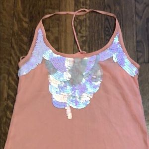 🍍Peach ‘mermaid-sequins’ halter top🍍